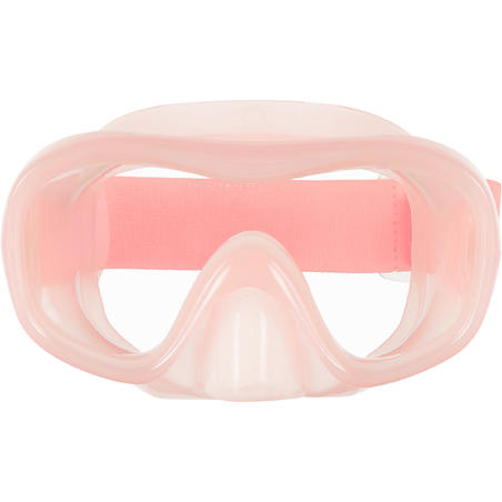 Adult Tempered Glass Snorkelling  Mask SNK 520 pale coral.