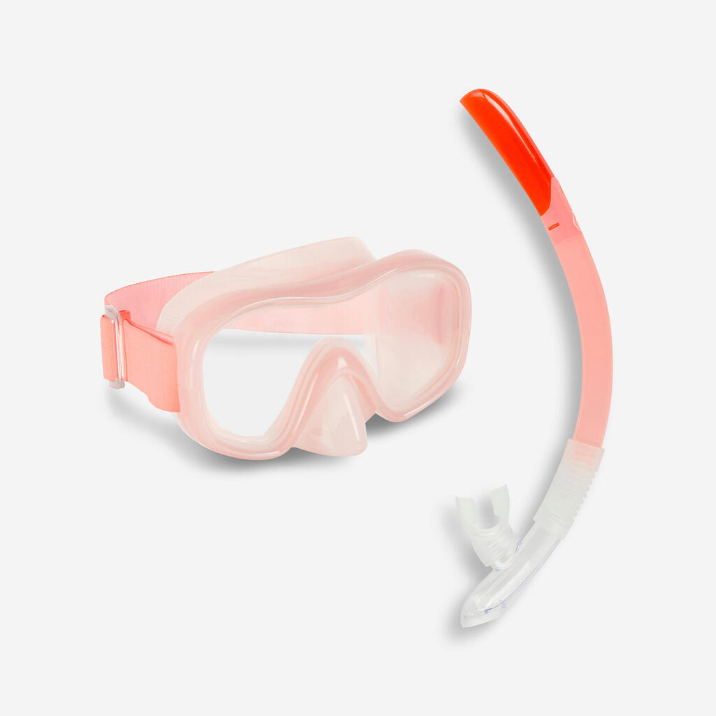 Kit plongée Masque et Tuba Snorkeling 100 adulte Rose