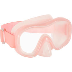 Adult Tempered Glass Snorkelling Mask SNK 520 pale coral.