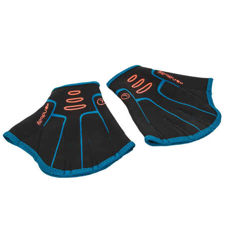 Guantes palmeados de neopreno para aquagym Nabaiji Gants negro