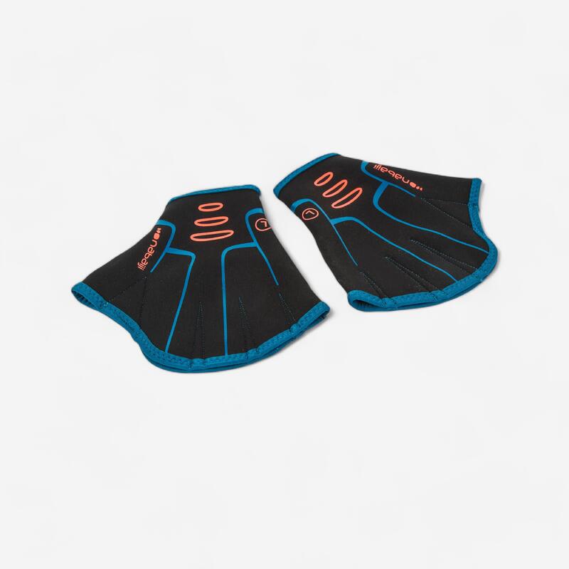 Par Guantes Aquagym Negro Neopreno Palmeados