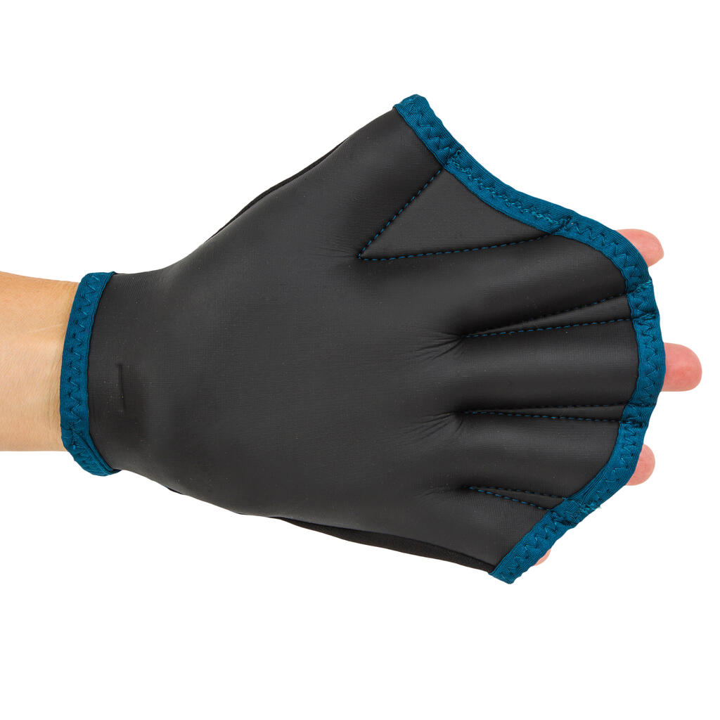 Guantes palmeados de neopreno para aquagym Nabaiji Gants negro