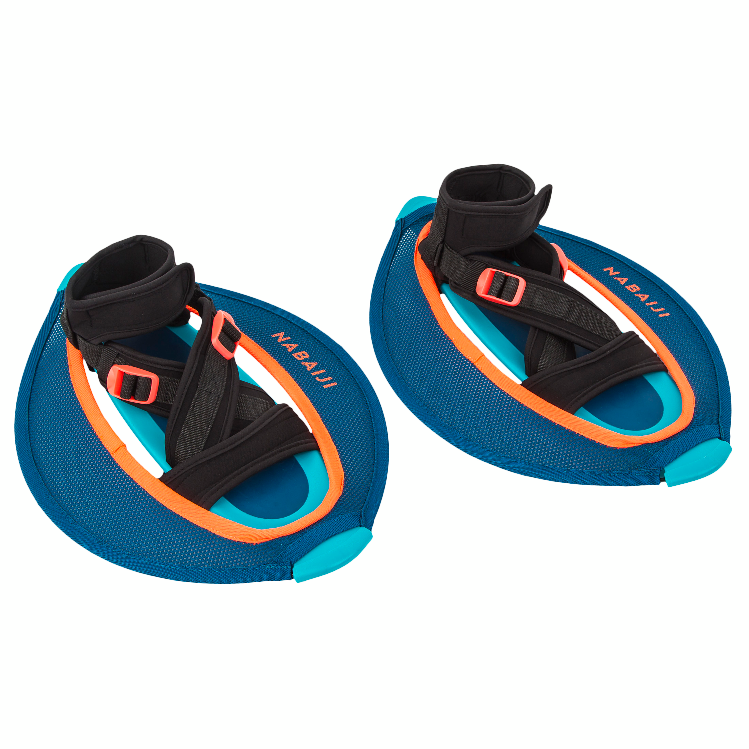 Paire d'haltères aquatiques en mesh pour l'aquagym, pullstep bleu orange - Nabaiji