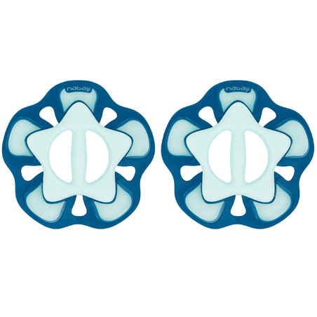 Aquafitness pair of Pullpush Flower S Dumbbells - green blue