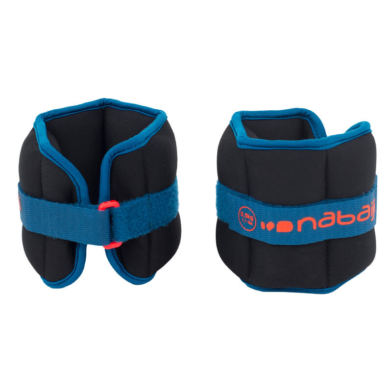 Brățări lestate Aquafitness 2x0,5 kg Negru-Albastru