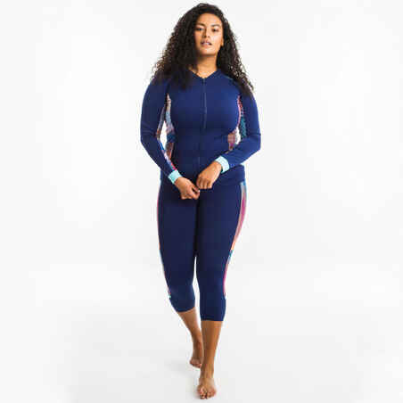 Atasan Lengan Panjang Wanita untuk aerobik air dan Aquafitness vib biru