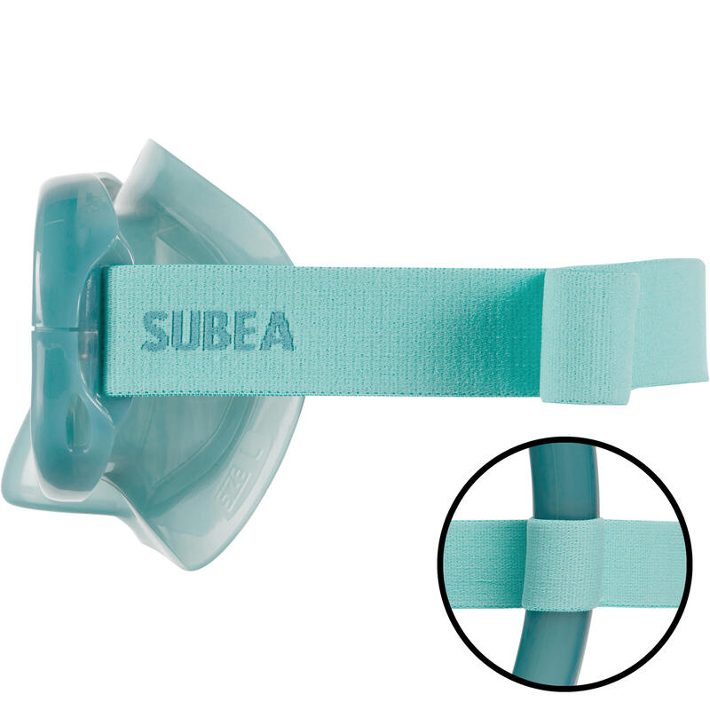 Kit plongée Masque et Tuba Snorkeling 100 adulte Vert pale