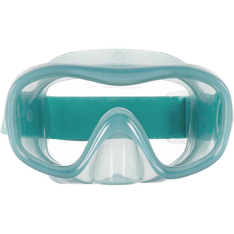 Adult Tempered Glass Snorkelling Mask SNK 520 peacock blue