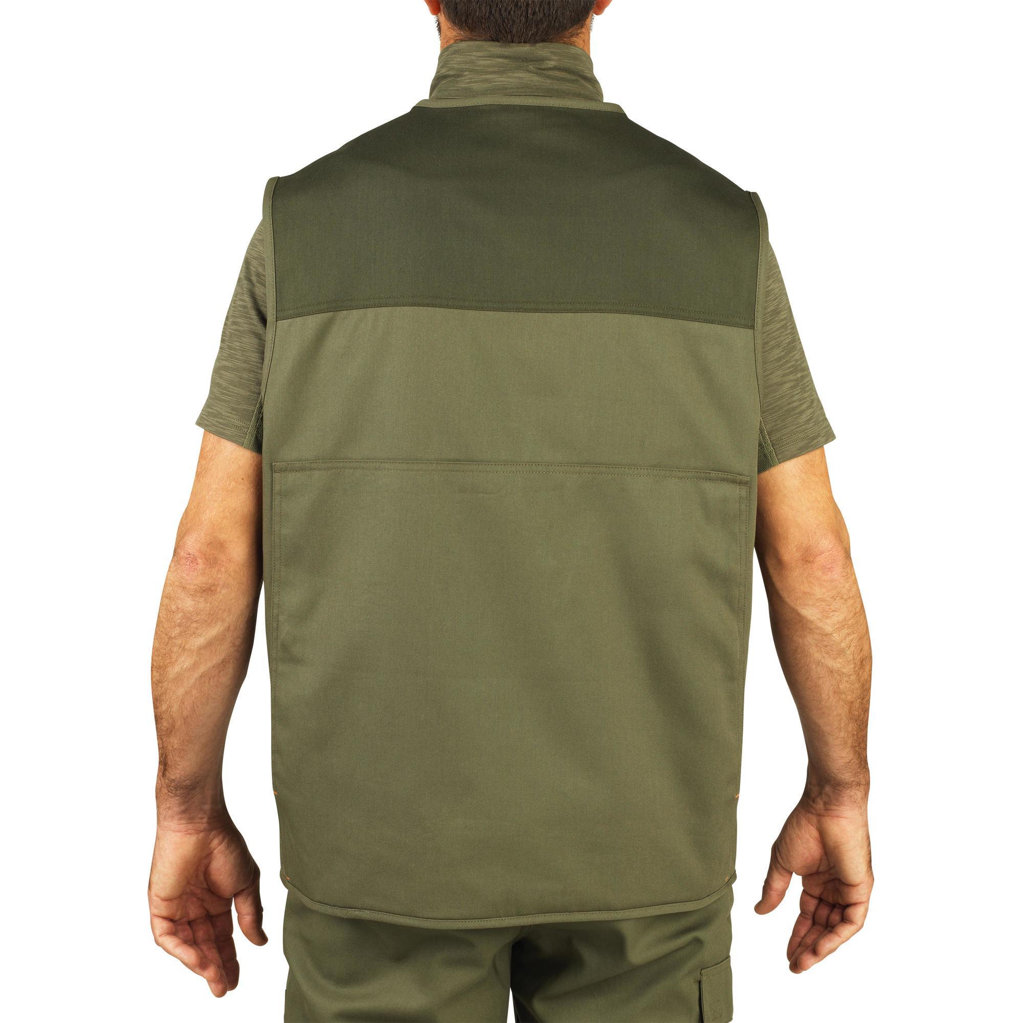 Gilet chasse l ger homme 100 vert SOLOGNAC Decathlon