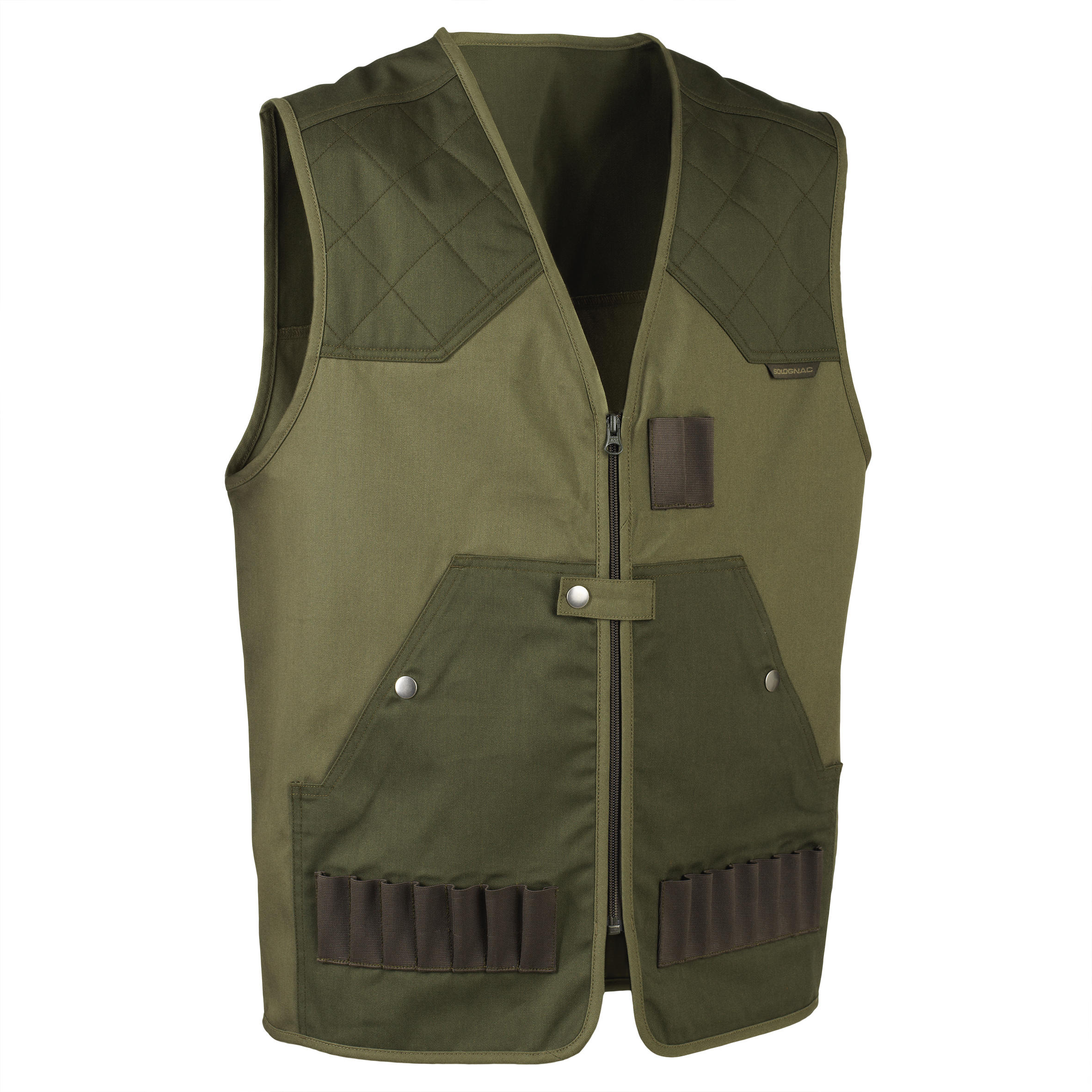 Gilet caccia uomo 100 leggero verde SOLOGNAC Decathlon