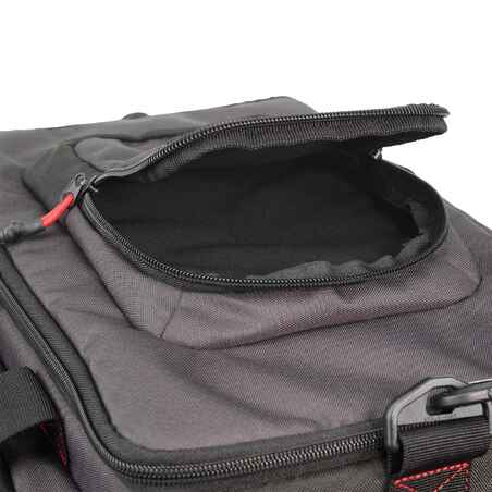 STORAGE AND TRANSPORT BAG 31L FOR FISHING BAIT, BLACK/RED