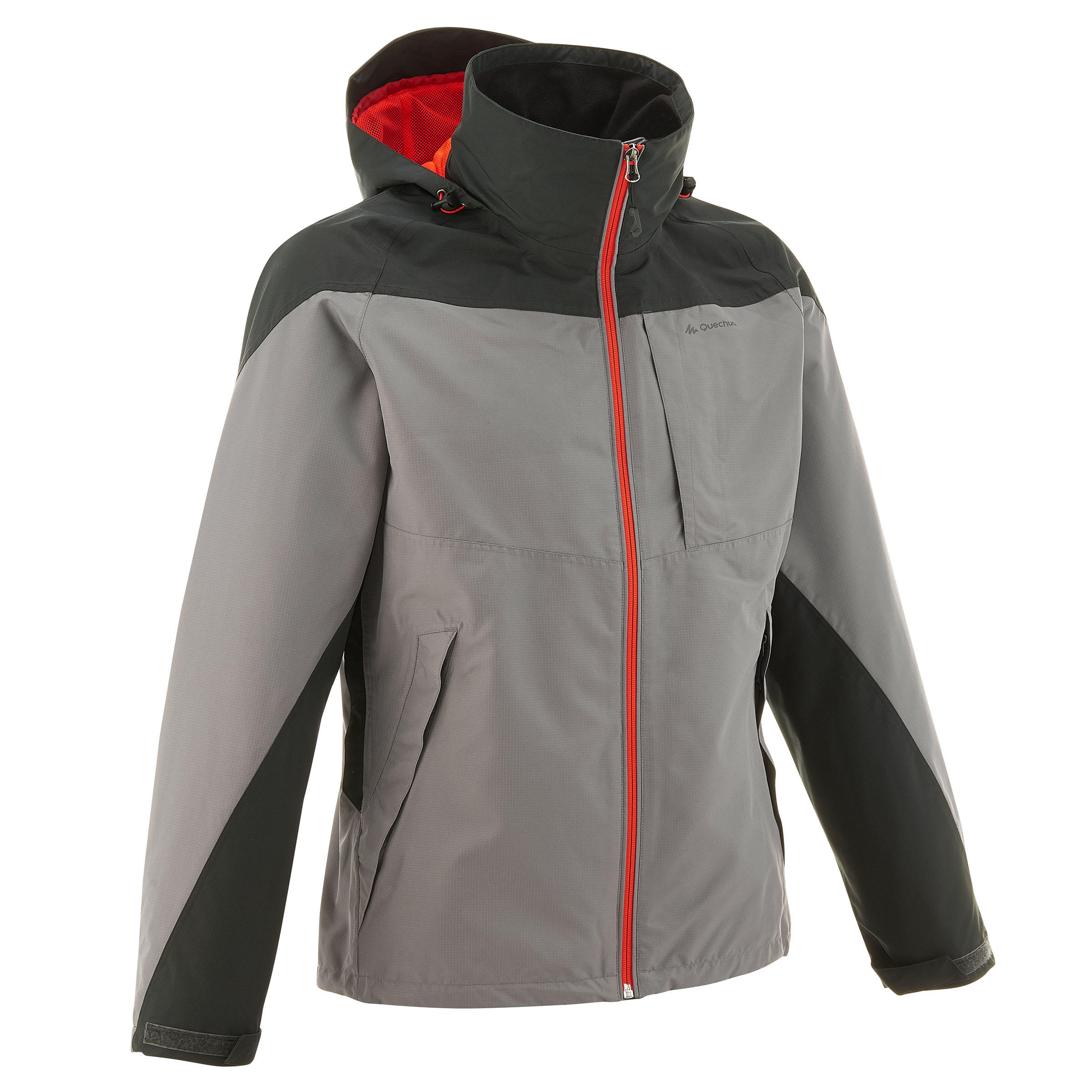 Forclaz 100 Men's Hiking Waterproof Rain jacket - black/grey 1/18