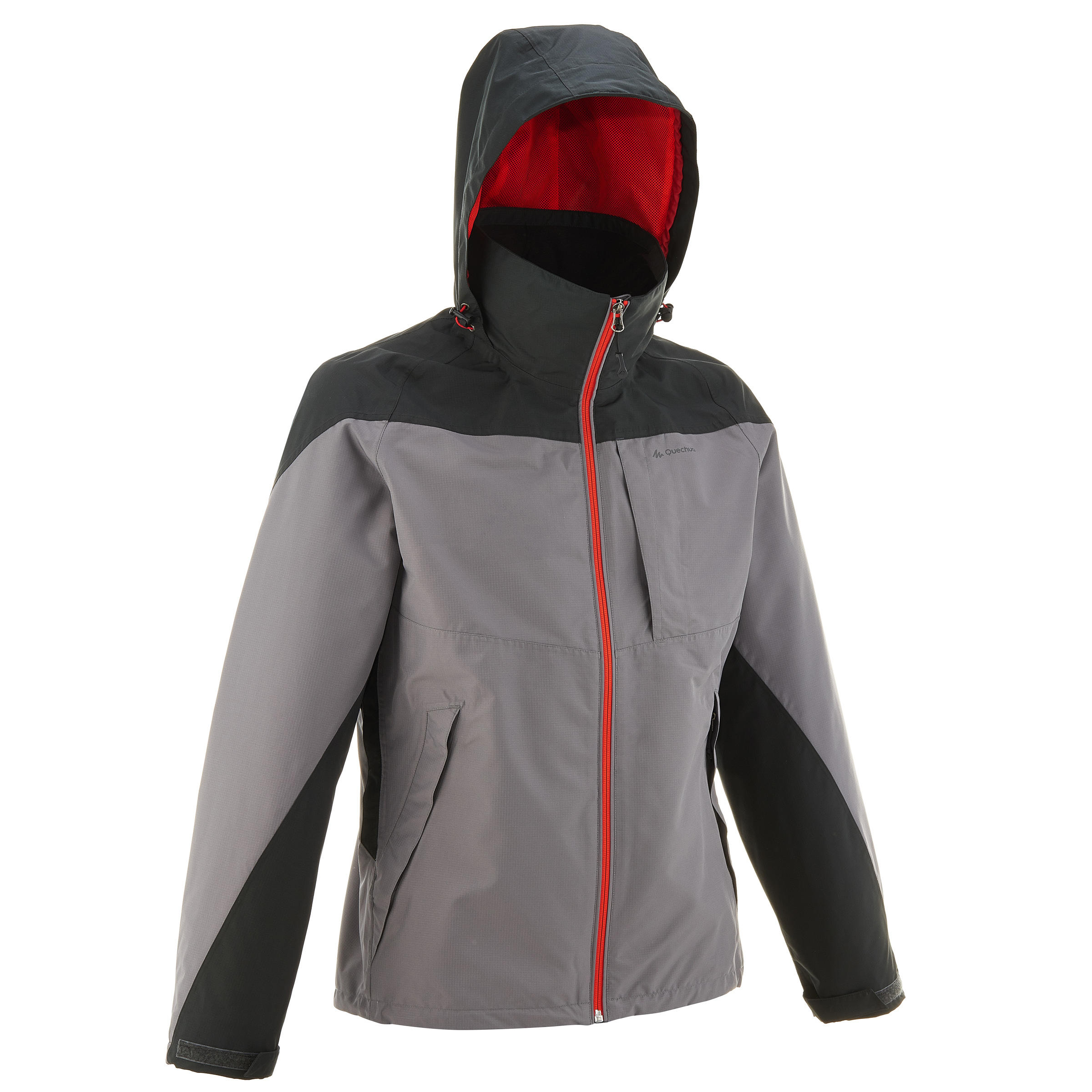 Forclaz 100 Men's Hiking Waterproof Rain jacket - black/grey 2/18