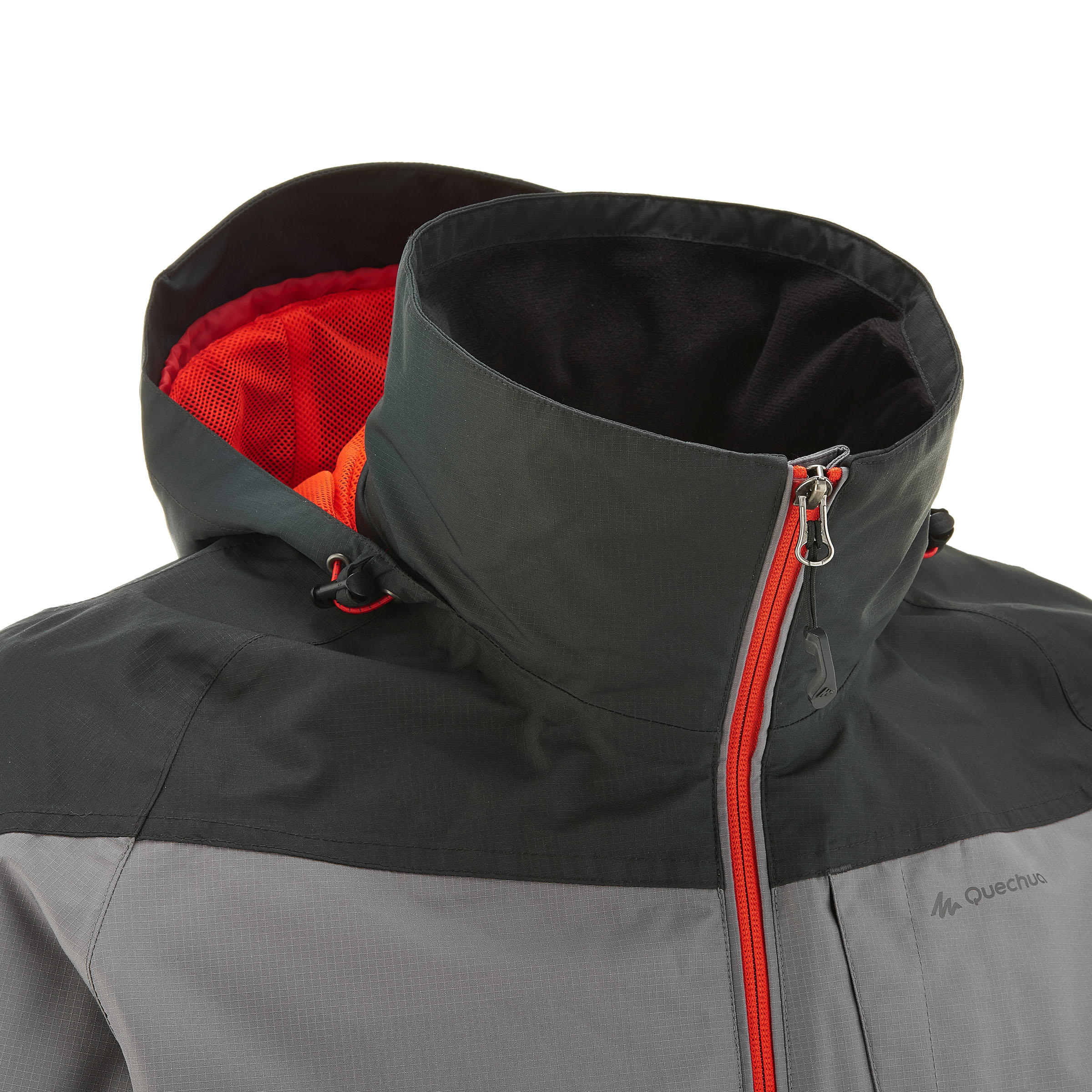 Forclaz 100 Men's Hiking Waterproof Rain jacket - black/grey 9/18