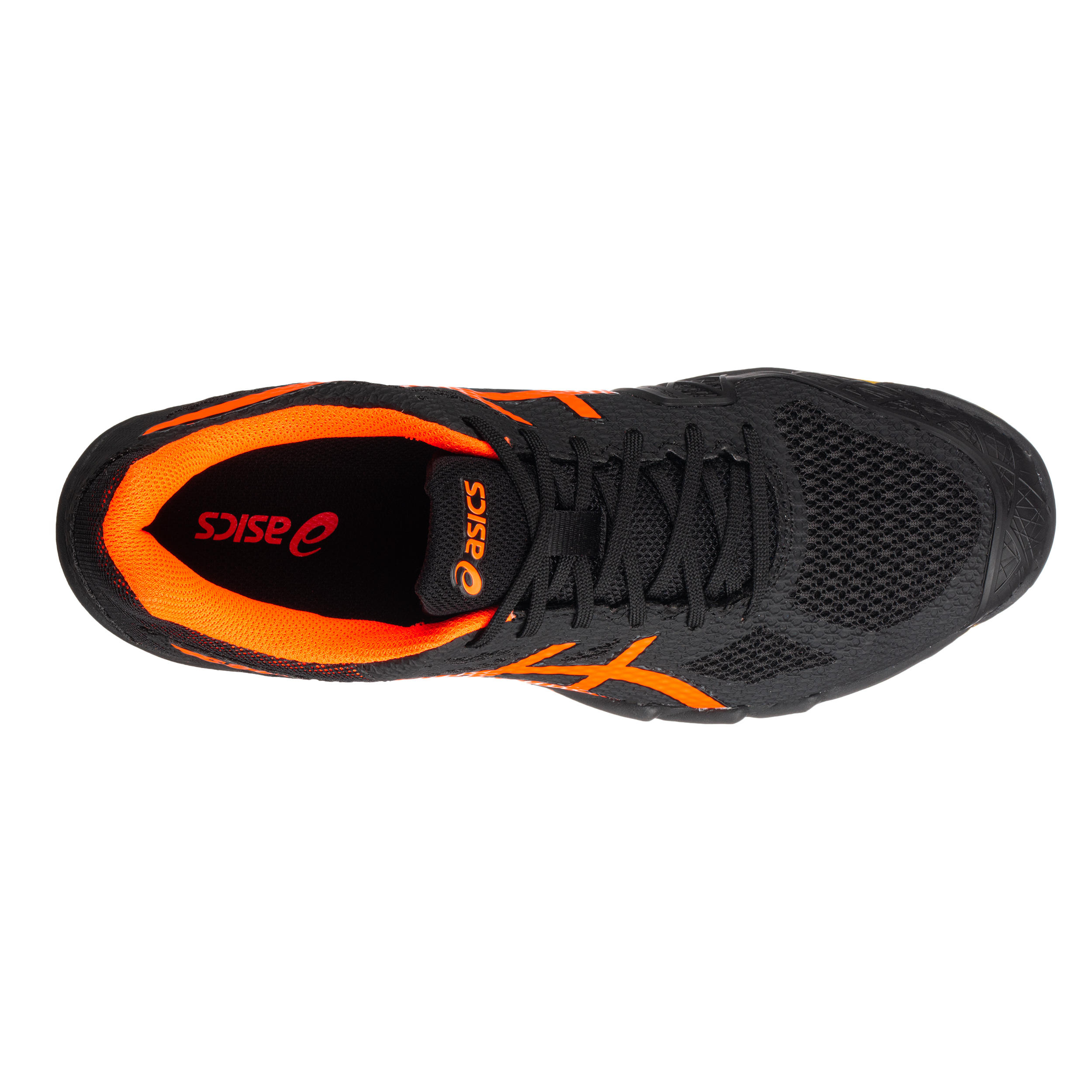 asics black and orange shoes