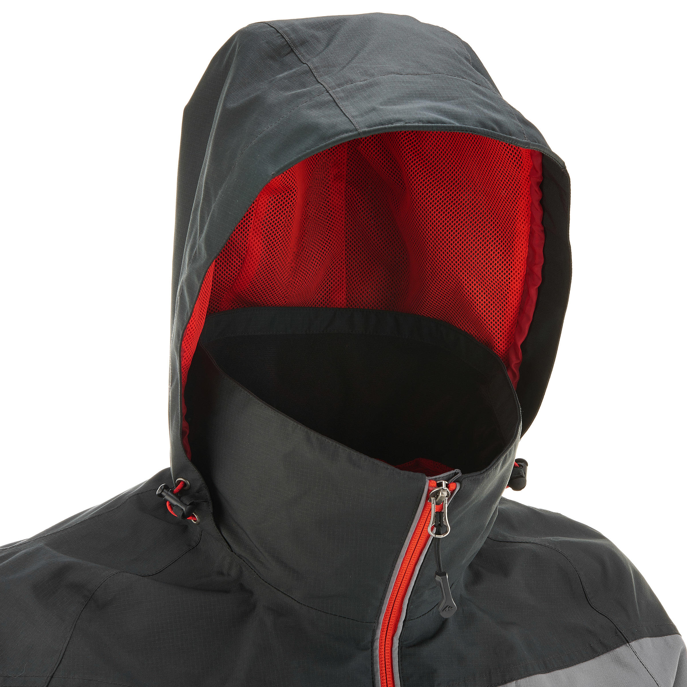 Forclaz 100 Men's Hiking Waterproof Rain jacket - black/grey 8/18