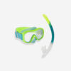 Snorkelset voor kinderen duikbril en snorkel 100 fluogroen