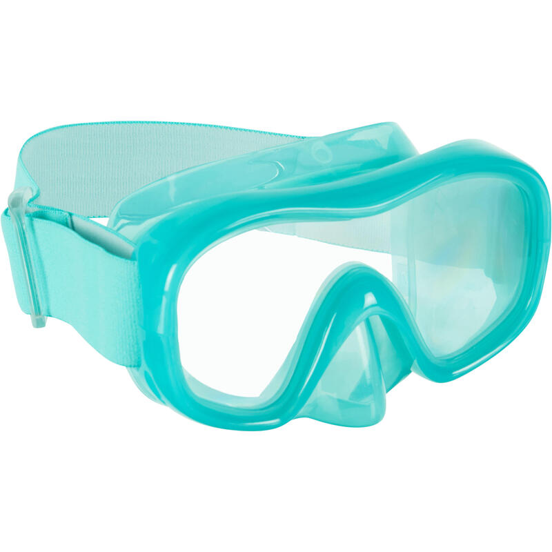 Masque de Snorkeling SNK 520 Junior turquoise, verre polycarbonate.