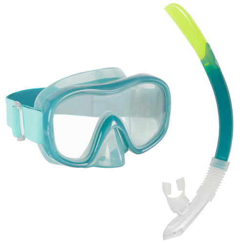 Kit plongée Masque et Tuba Snorkeling SNK 520 adulte bleu canard
