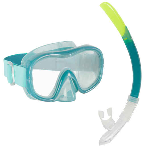 
      Adult’s Diving Snorkelling Mask and Snorkel Kit SNK 100 - Pale Green
  