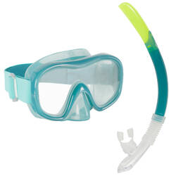 Adult’s Diving Snorkelling Mask and Snorkel Kit SNK 100 - Pale Green