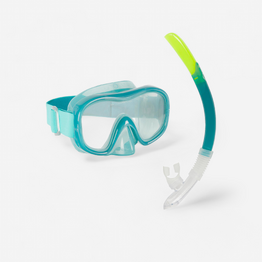 Kit plongée Masque et Tuba Snorkeling 100 adulte Vert pale