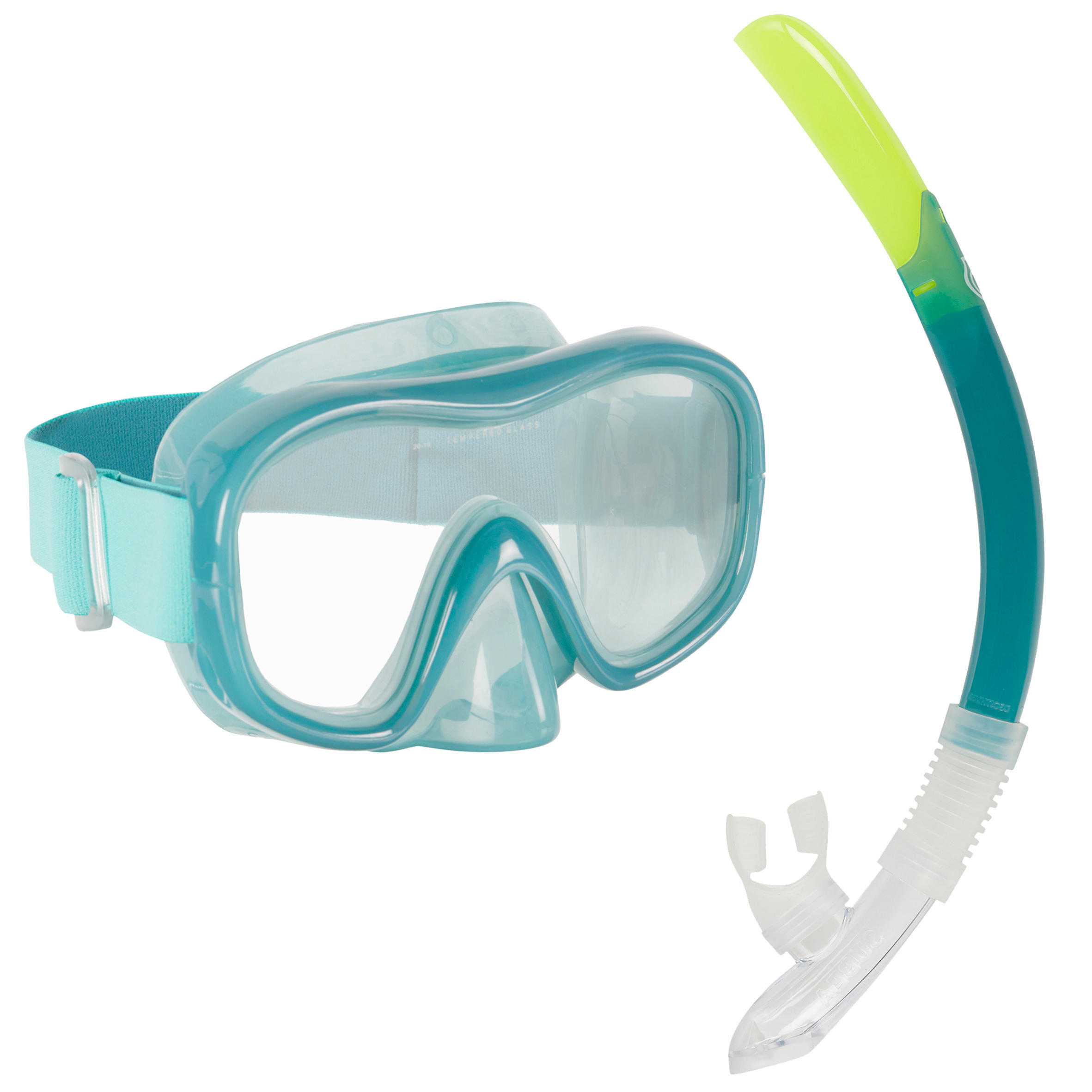 SUBEA Adult’s Diving Snorkelling Mask and Snorkel Kit SNK 100 - Pale Green