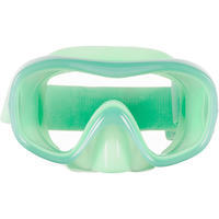 Masque  de Snorkeling SNK 520 Junior vert fluo, verre polycarbonate.