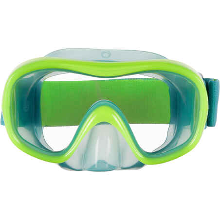 Kids' Snorkelling Diving Kit Mask and Snorkel 100 - Neon Green