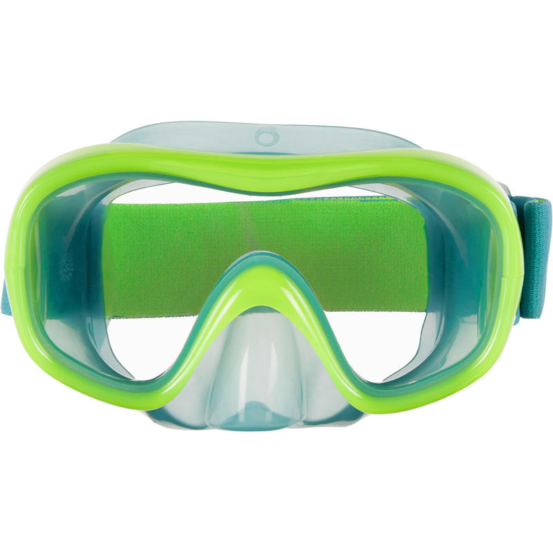 Kids’ Mask and Snorkel snorkelling Kit SNK 520 neon green Decathlon