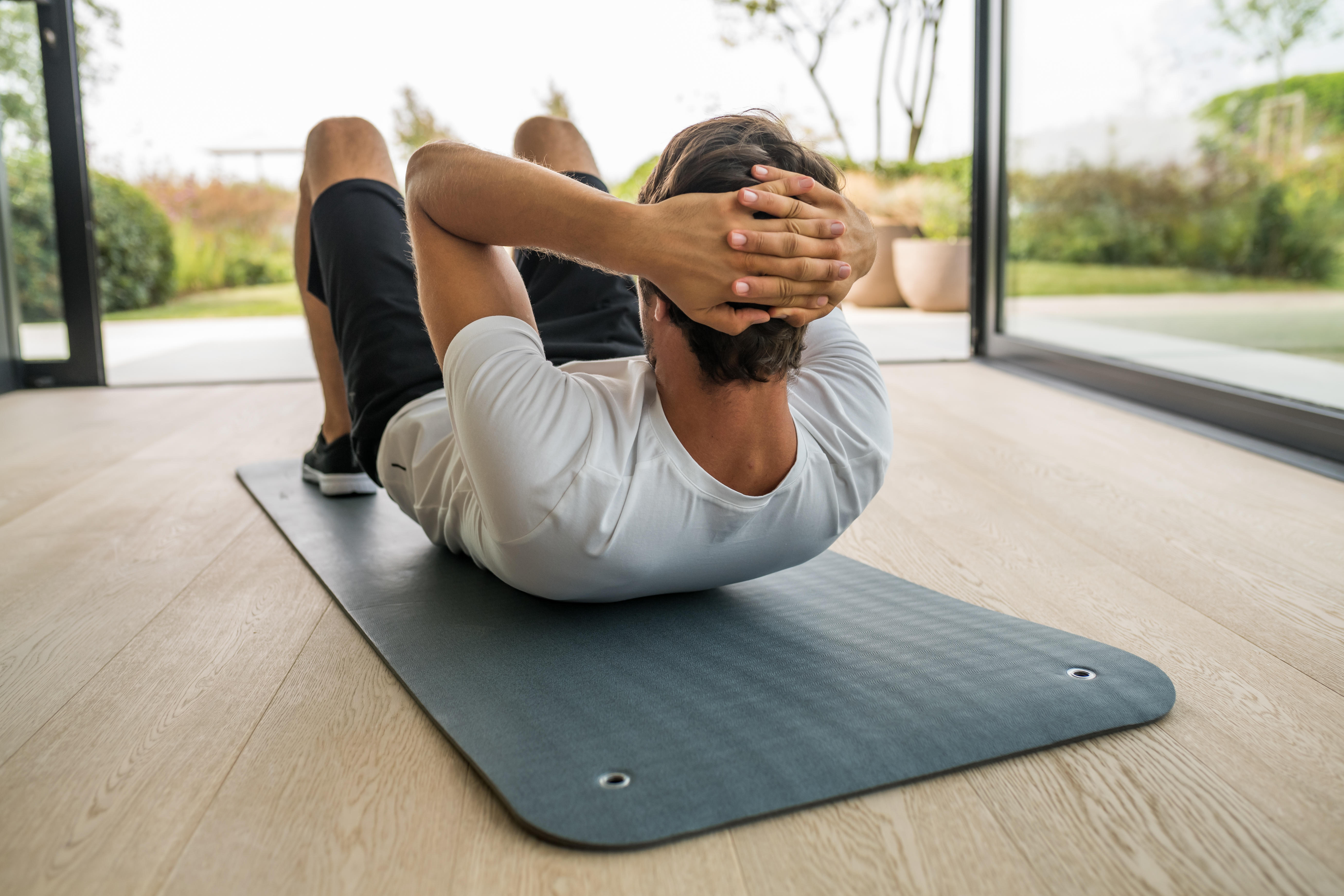 Durable Fitness Mat Tone Mat 500 170 cm x 62 cm x 8 mm Grey
