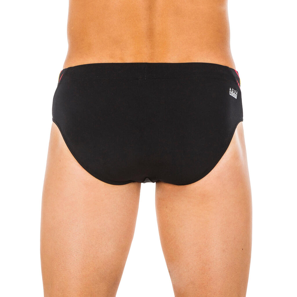 Badehose Slip Herren - 900 Yoke Kal schwarz/rot