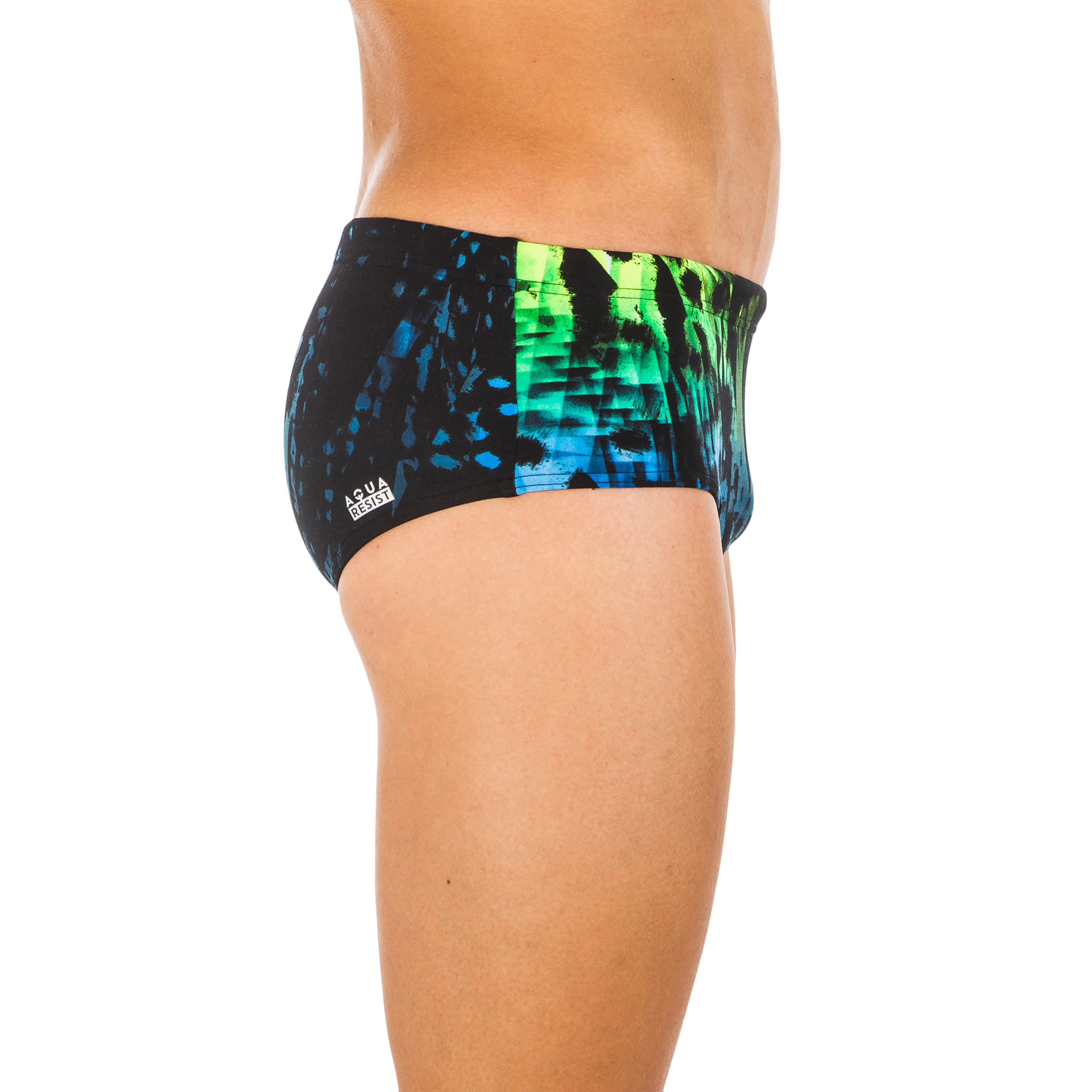 Men's Square-cut Swim Briefs 900 Leo Green 8/10