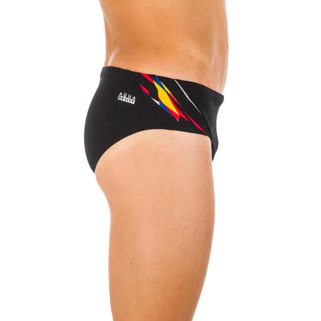 Badehose Slip Herren - 900 Yoke Kal schwarz/rot