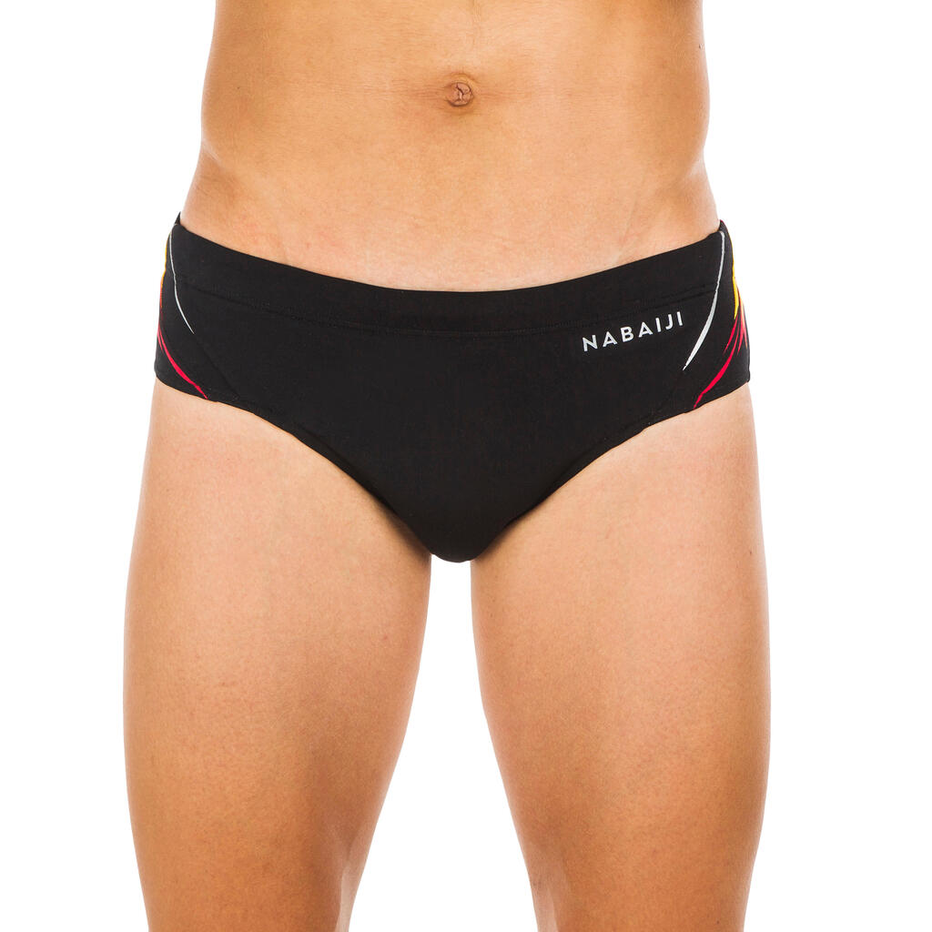 Badehose Slip Herren - 900 Yoke Kal schwarz/rot