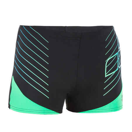 Pánske boxerkové plavky s logom čierno-zelené