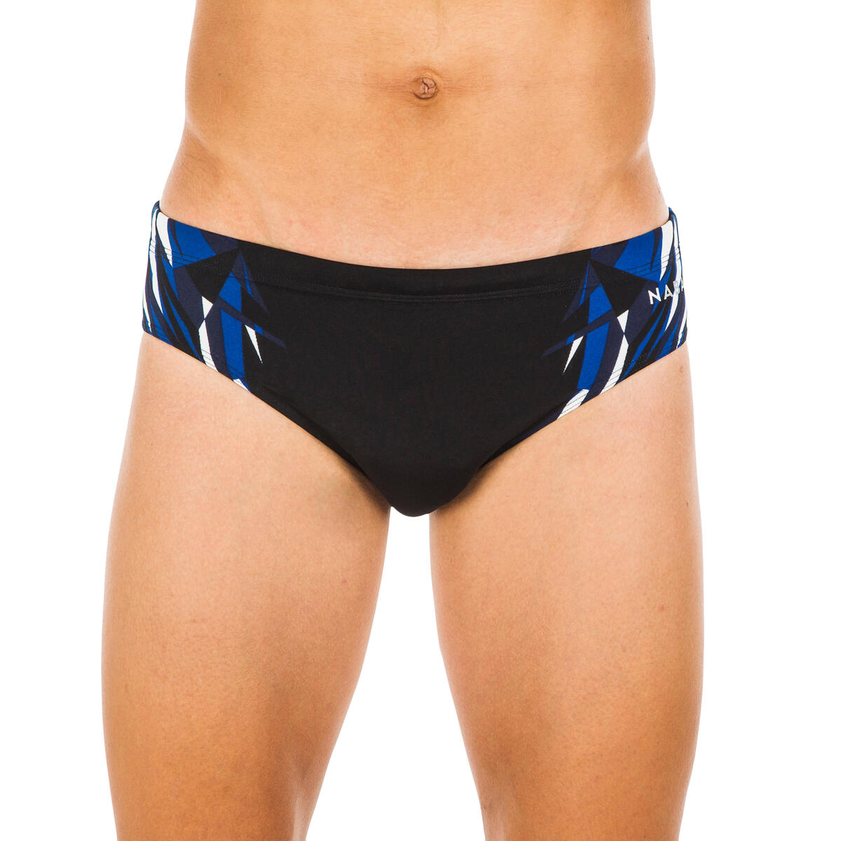 MAILLOT DE BAIN HOMME SLIP 900 NOIR PRINT  KAL BLANC