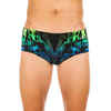 Men's Square-cut Swim Briefs 900 Leo Green