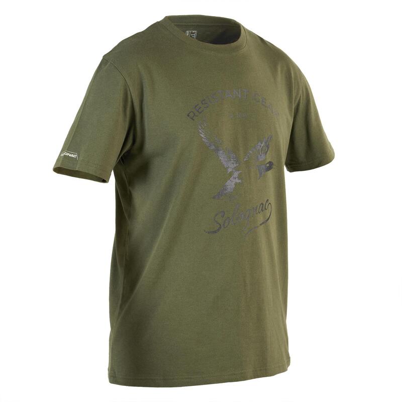 T-shirt manches courtes chasse coton Homme - 100 canard vert