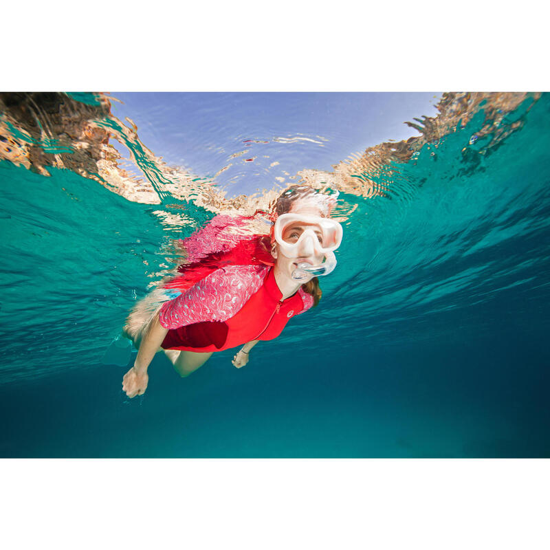 Snorkelset voor volwassenen duikbril en snorkel 100 roze