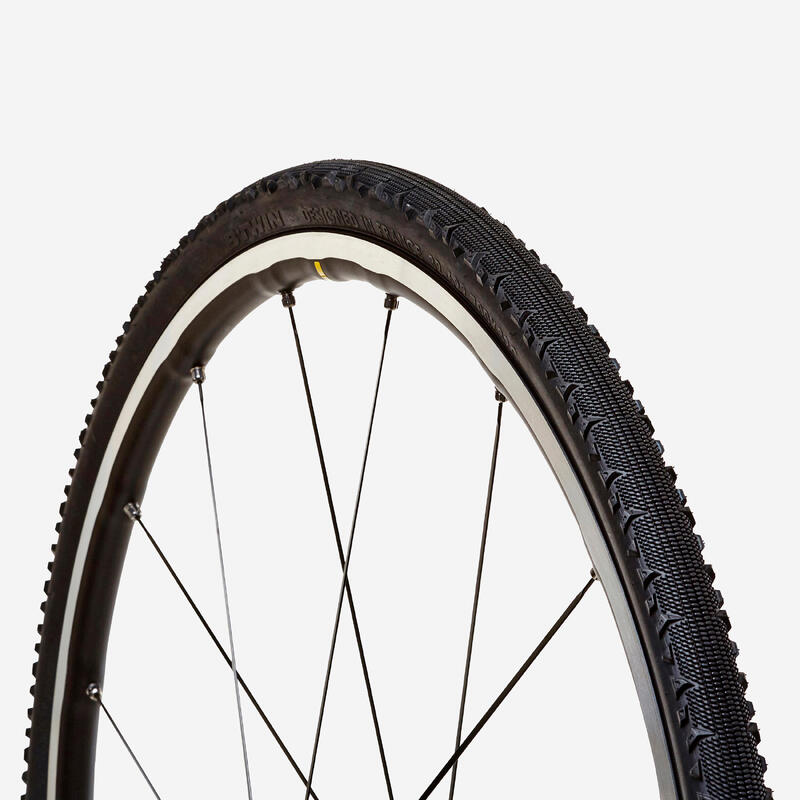 Opona rowerowa gravelowa Btwin Gravel 700X32 ze sztywną stopką / ETRTO 32-622