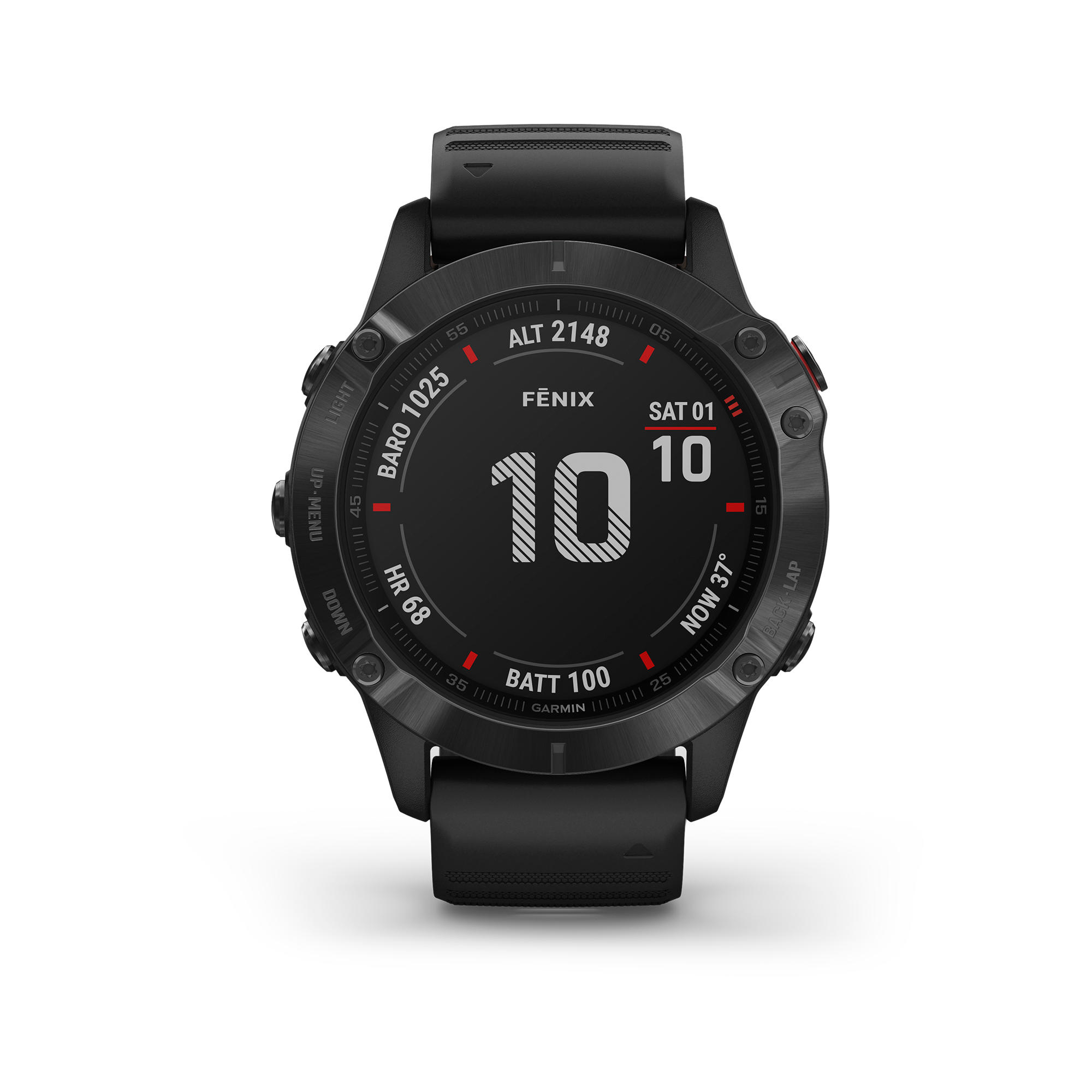 MULTISPORTS GPS WATCH FENIX 6 PRO - GREY WITH BLACK STRAP - Decathlon