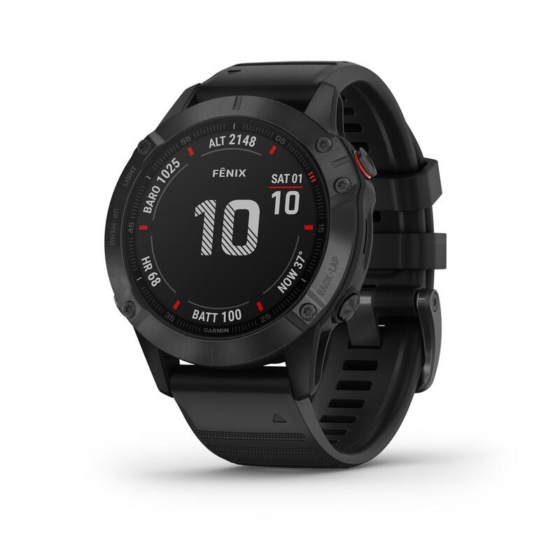 Montre GPS multisport Garmin fenix 6 PRO grise bracelet noir