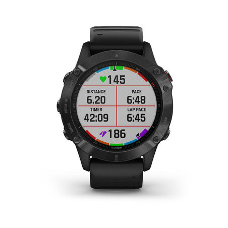 GPS-Multisportuhr Fenix 6 Pro grau schwarzes Armband