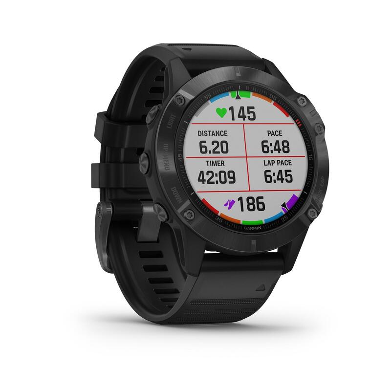 Gps-horloge multisport Fenix 6 Pro grijs (zwart bandje)