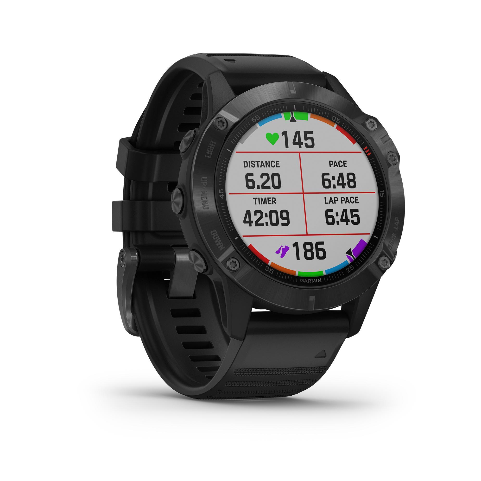 Orologio gps multisport FENIX 6 PRO grigio-nero GARMIN | DECATHLON