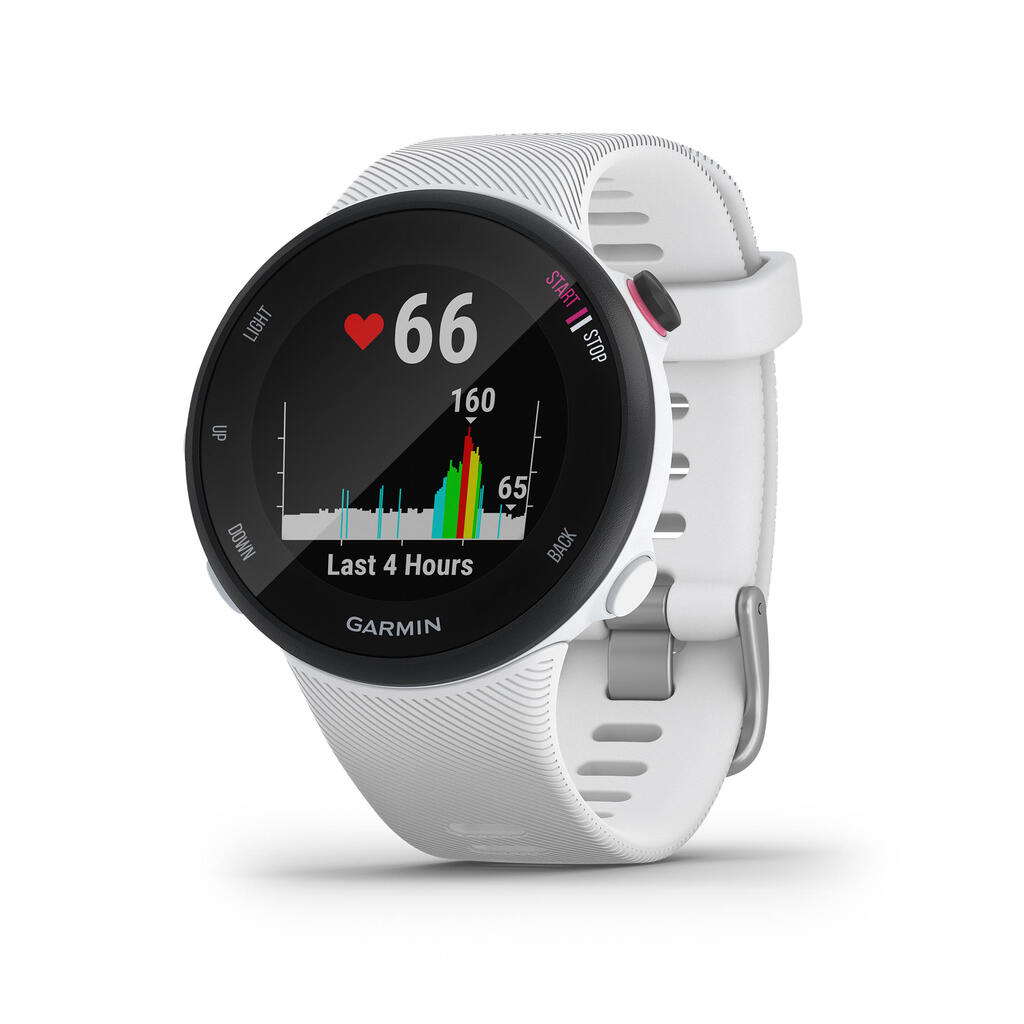 RUNNING HEART RATE MONITOR GPS WATCH FORERUNNER 45S - WHITE