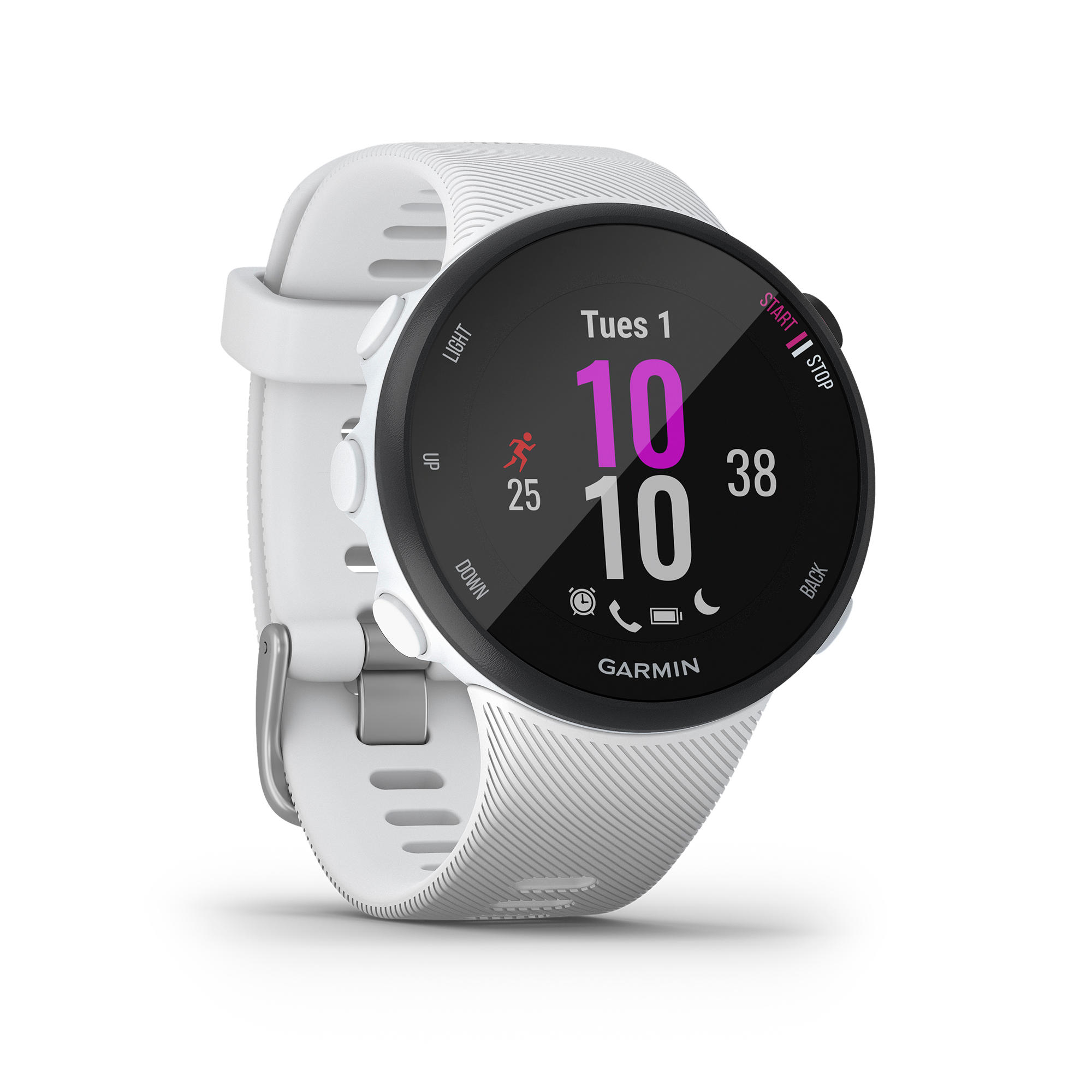 GARMIN RUNNING HEART RATE MONITOR GPS WATCH FORERUNNER 45S - WHITE