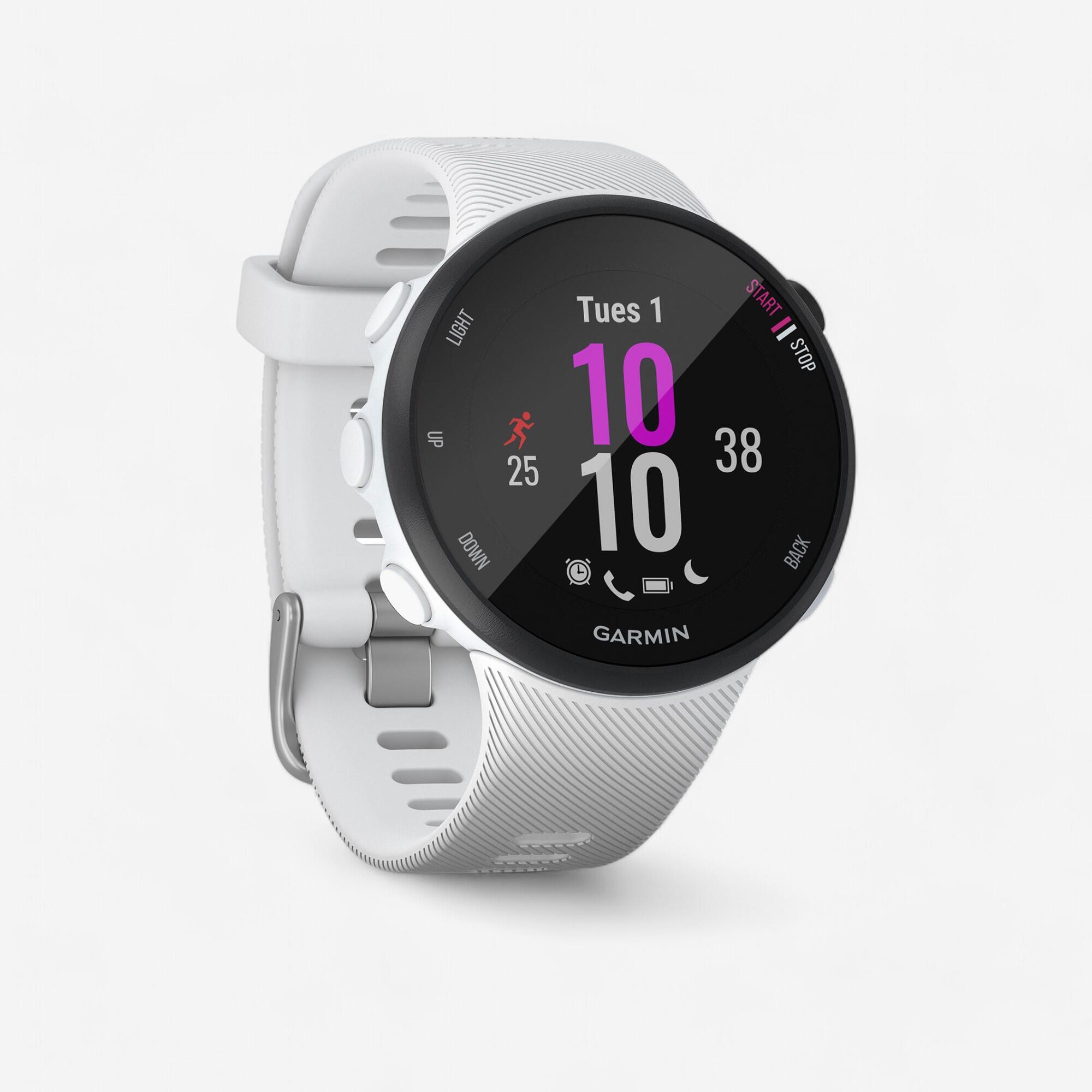 Orologio gps cardio FORERUNNER 45S bianco GARMIN | DECATHLON