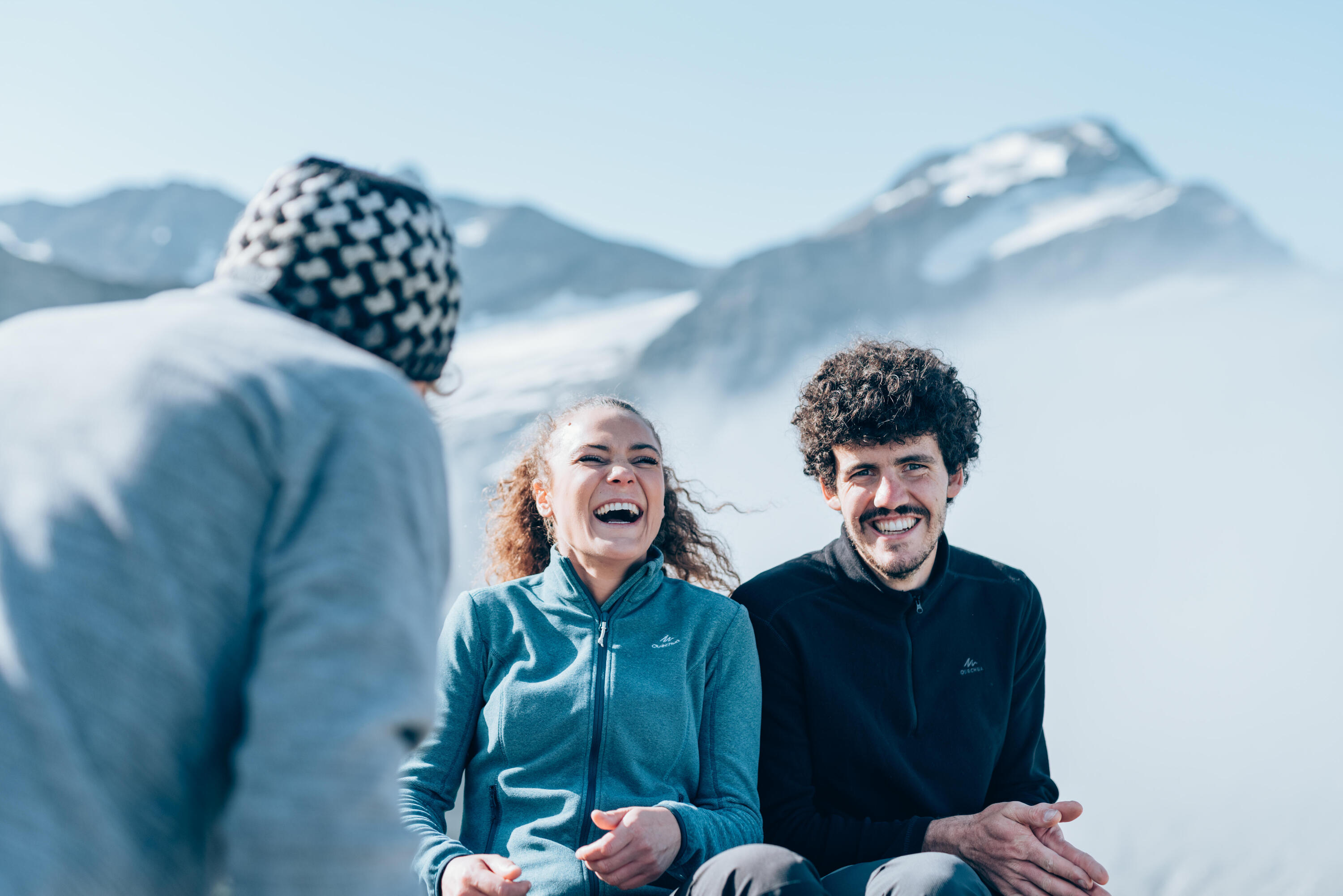 Polaire de randonnée montagne homme, MH100 demi zip noir 7/7